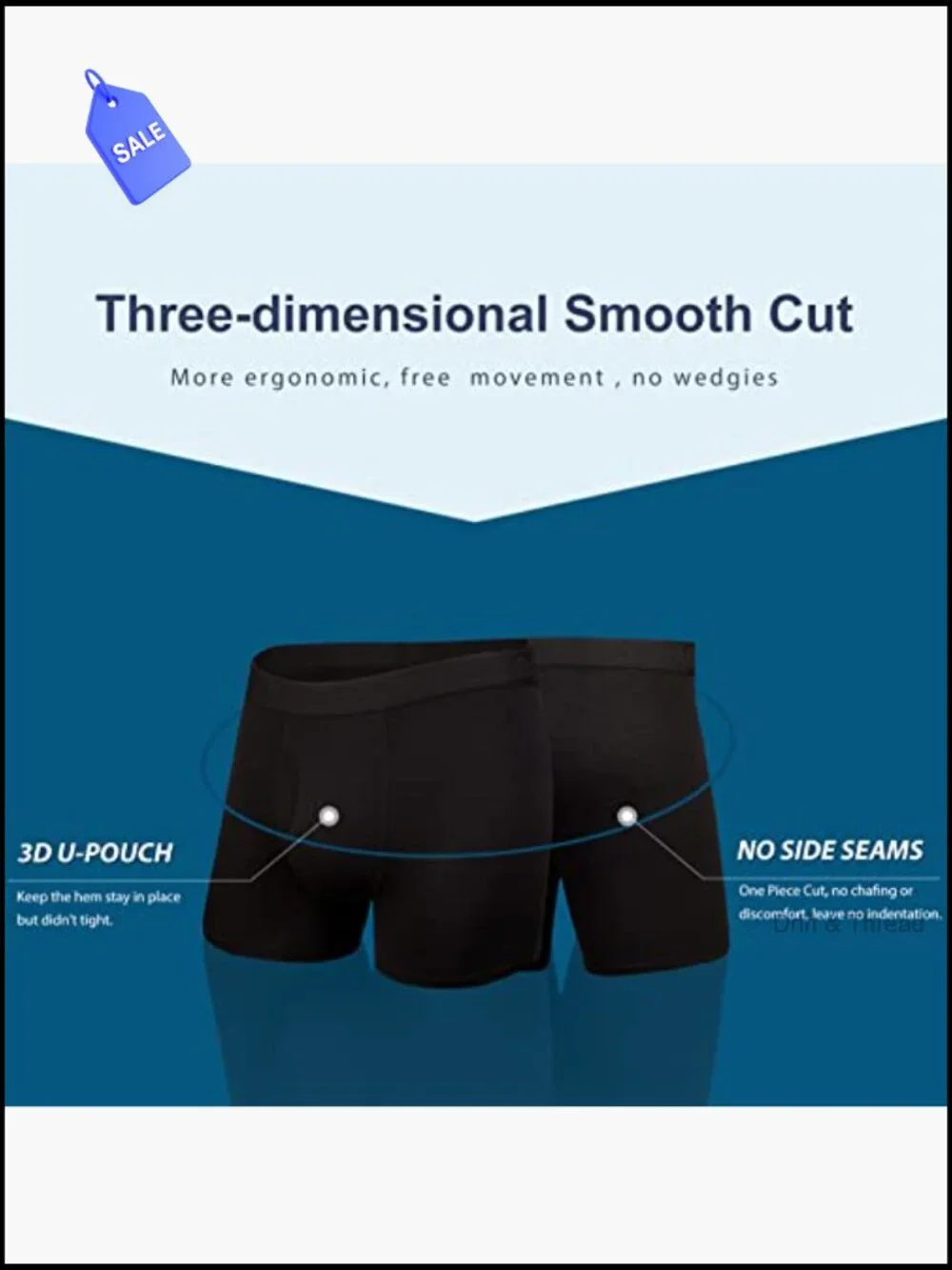 Men's Bamboo Boxer Briefs 4-Pack, Ultra Soft No Ride Up Underwear